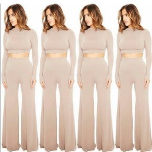Naked Wardrobe High Waist Wide Leg Pants S